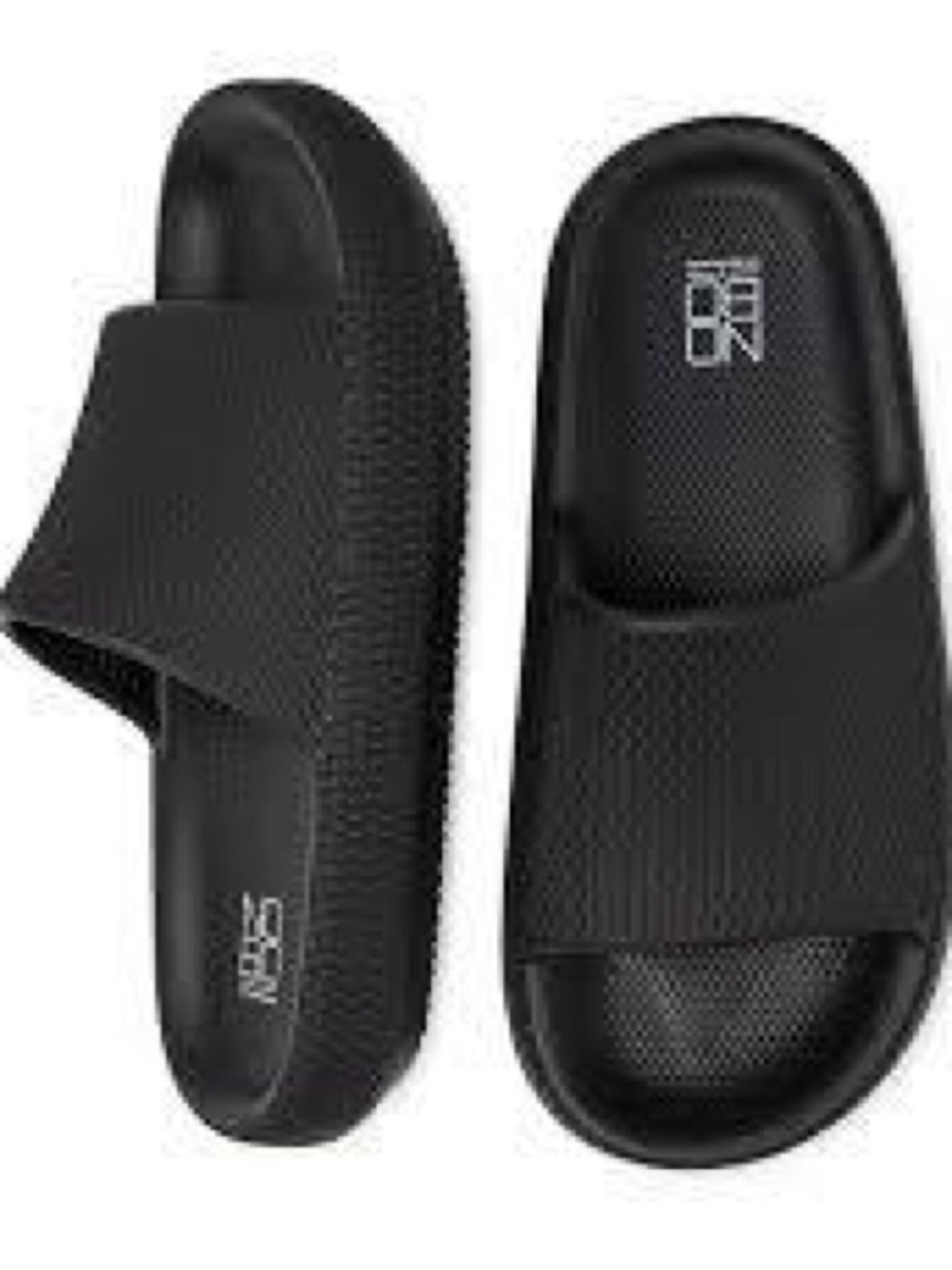 Unisex Black Slide Sandals - Cushioned Footbed
